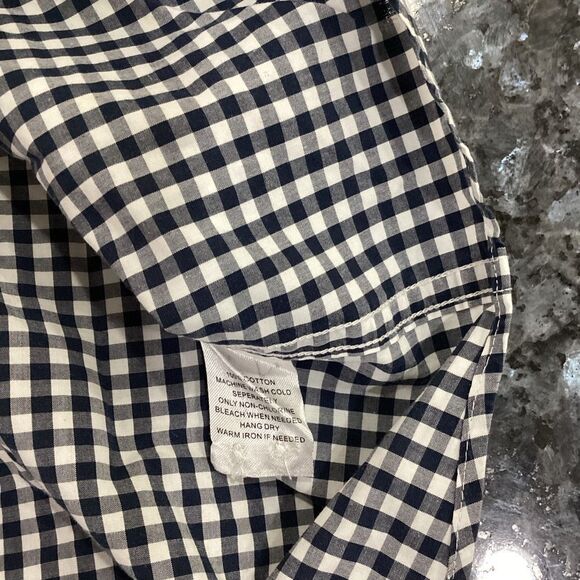 UNTUCKit Men’s Short Sleeve Black and White Gingham Button-Down Shirt Size Large - Picture 6 of 7